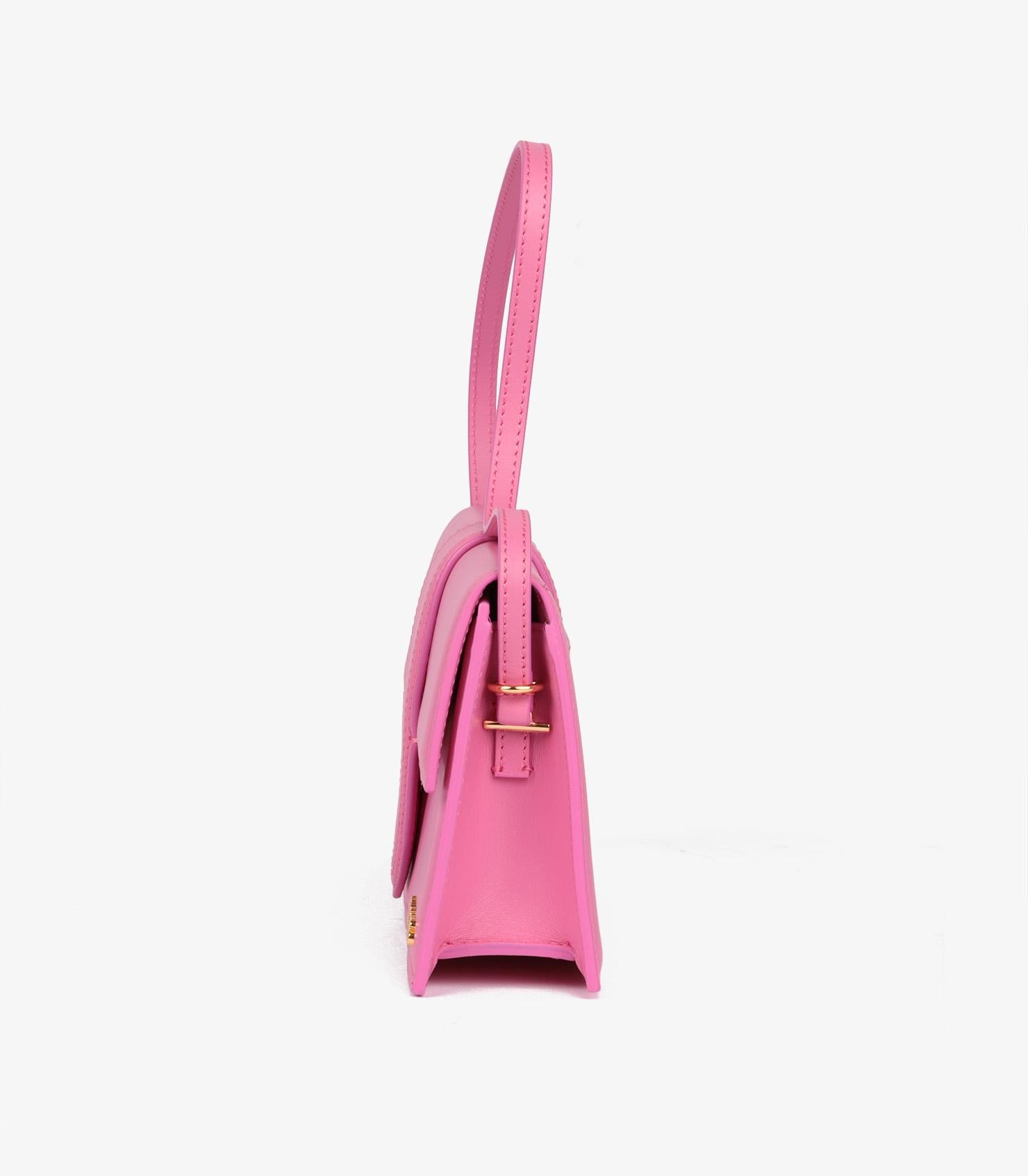 Jacquemus Pink Smooth Calfskin Leather Le Bambino Long en Nuevo estado para la venta en Bishop's Stortford, Hertfordshire