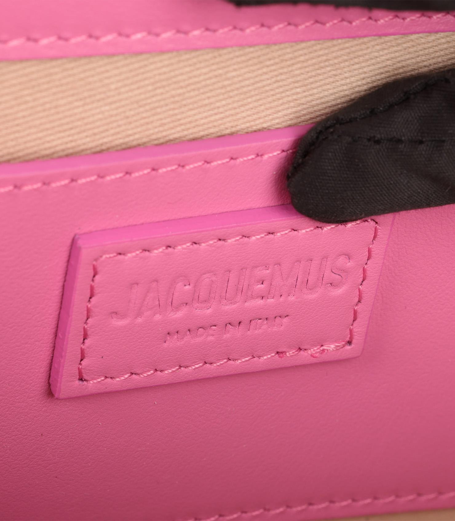 Jacquemus Pink Smooth Calfskin Leather Le Bambino Long en venta 4