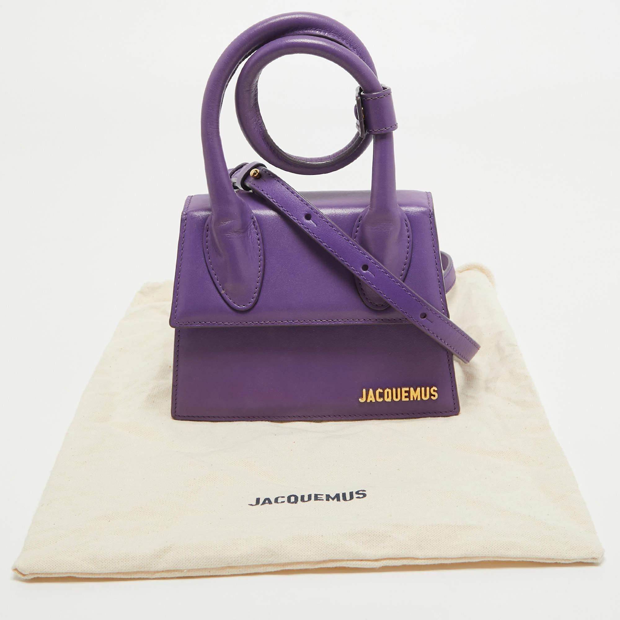 Jacquemus Purple Leather Le Chiquito Noeud Top Handle Bag 9