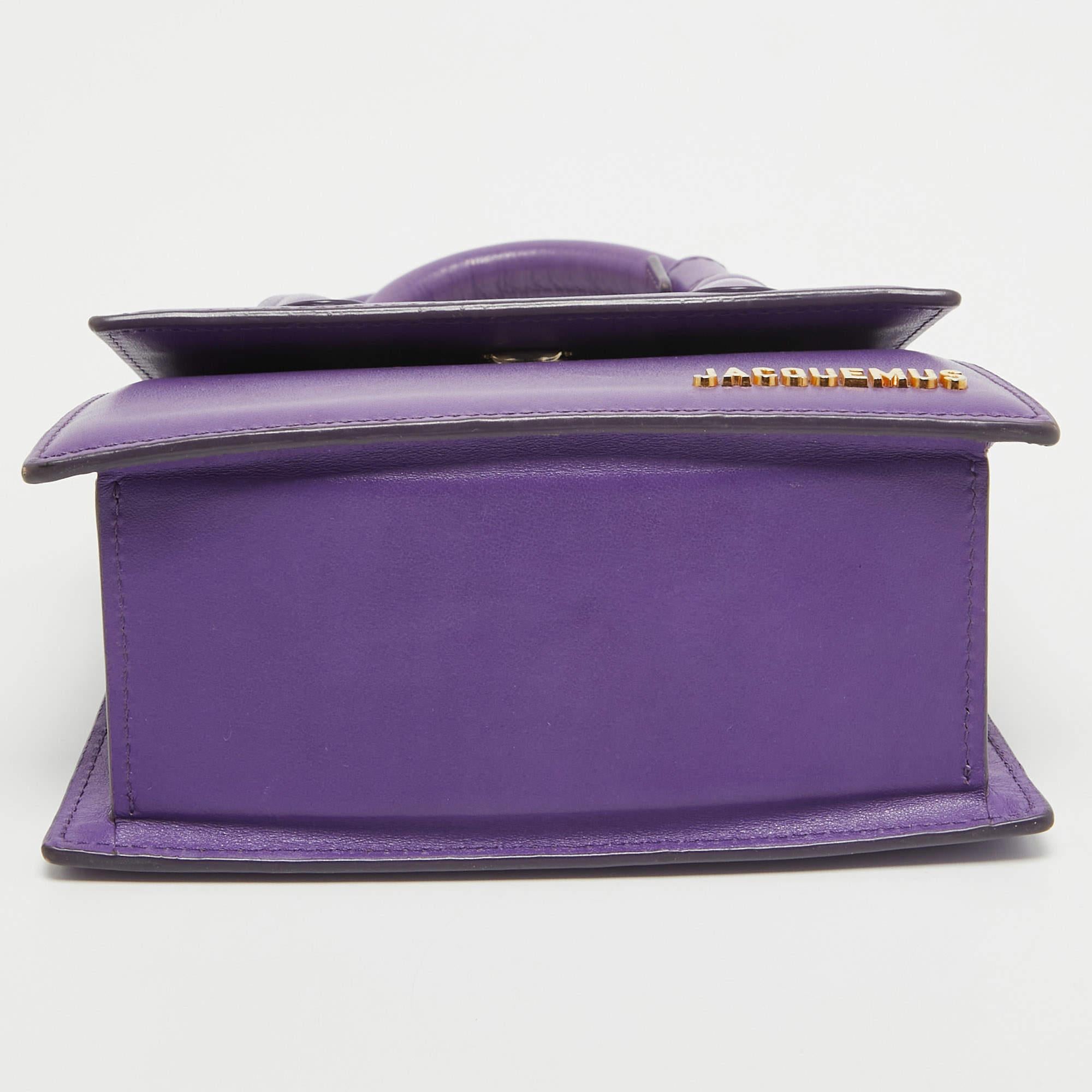 Jacquemus Purple Leather Le Chiquito Noeud Top Handle Bag 1