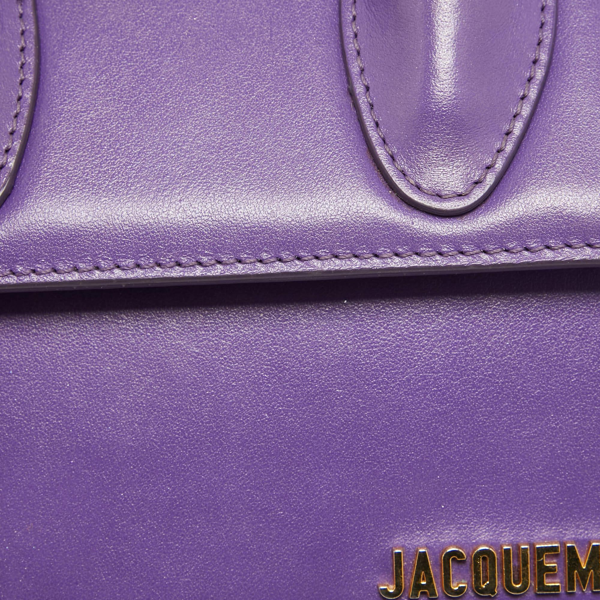 Jacquemus Purple Leather Le Chiquito Noeud Top Handle Bag 2