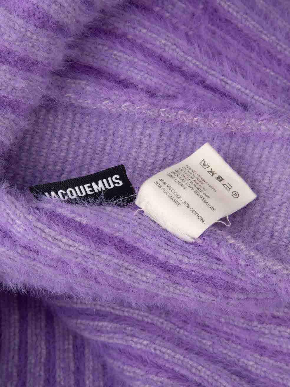 Women's Jacquemus Purple Neve Sleeve Pocket Le Cardigan Size XS For Sale