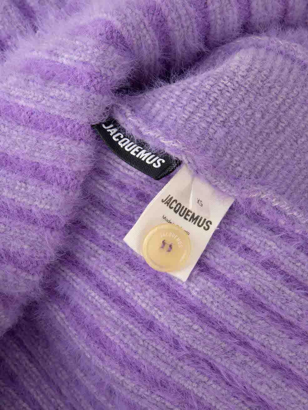 Jacquemus Purple Neve Sleeve Pocket Le Cardigan Size XS For Sale 1