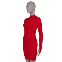 Jacquemus rosso in viscosa 2021 PIGOLO SIDE SLIT RIB-KNIT Abito 34 XXS