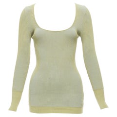 Jacquemus Rosa verde blu a coste con scollo a palloncino e maniche lunghe FR40 L.