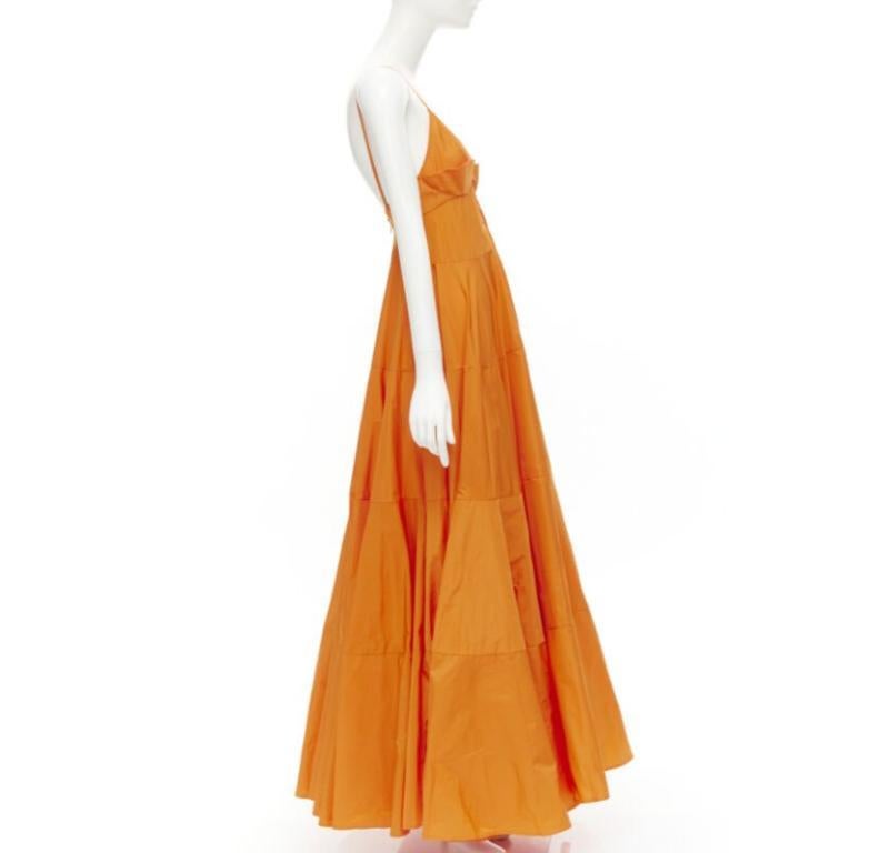 JACQUEMUS Runway robe longue en tafetta orange à boutons à l'avant IT34 XS Excellent état - En vente à Hong Kong, NT