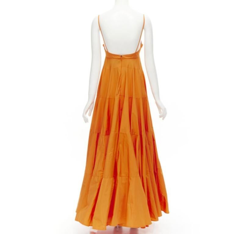 JACQUEMUS Runway robe longue en tafetta orange à boutons à l'avant IT34 XS Pour femmes en vente