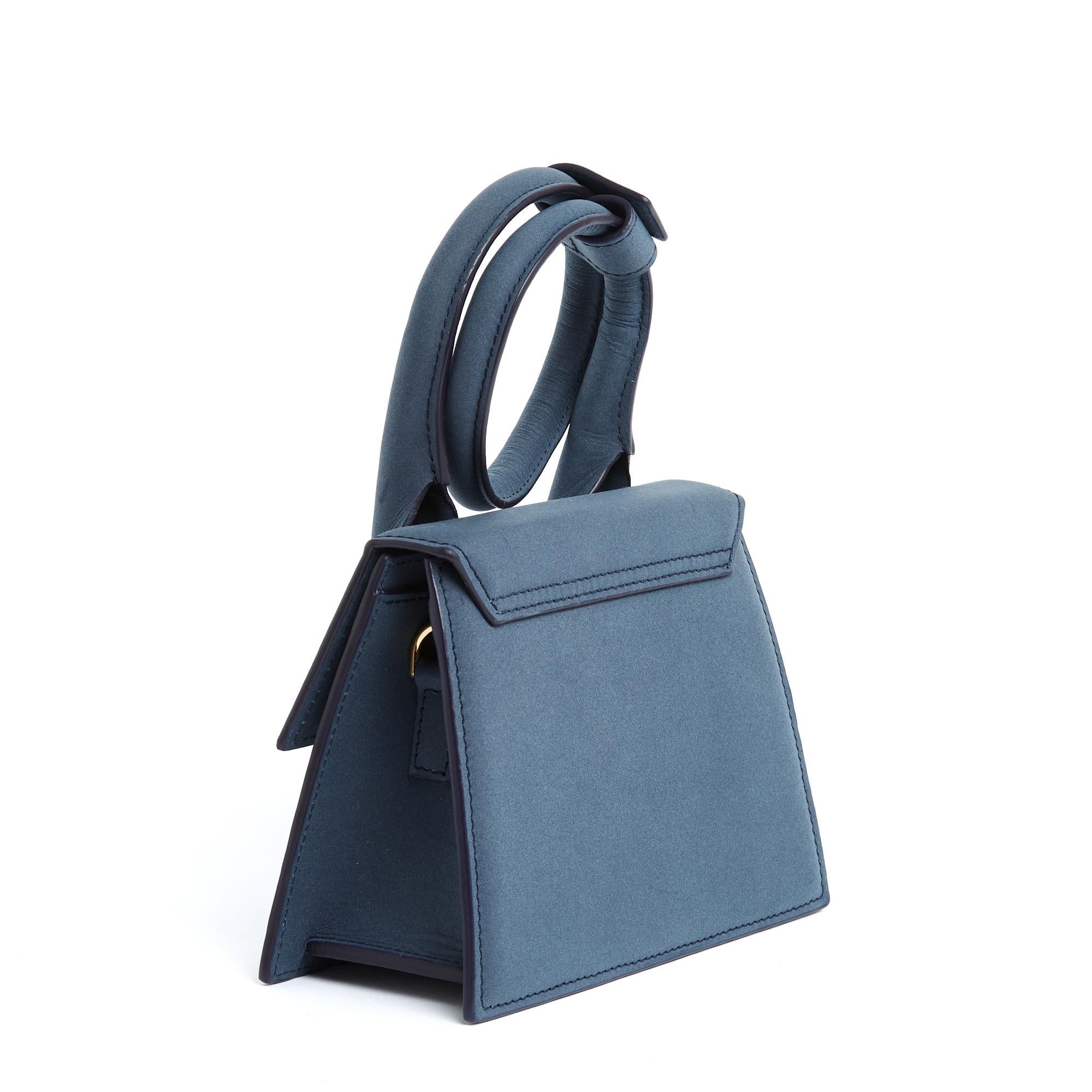 Black Jacquemus Sac Chiquito Noeud 2023 Blue Canvas Chiquito Hand Shoulder bag New For Sale