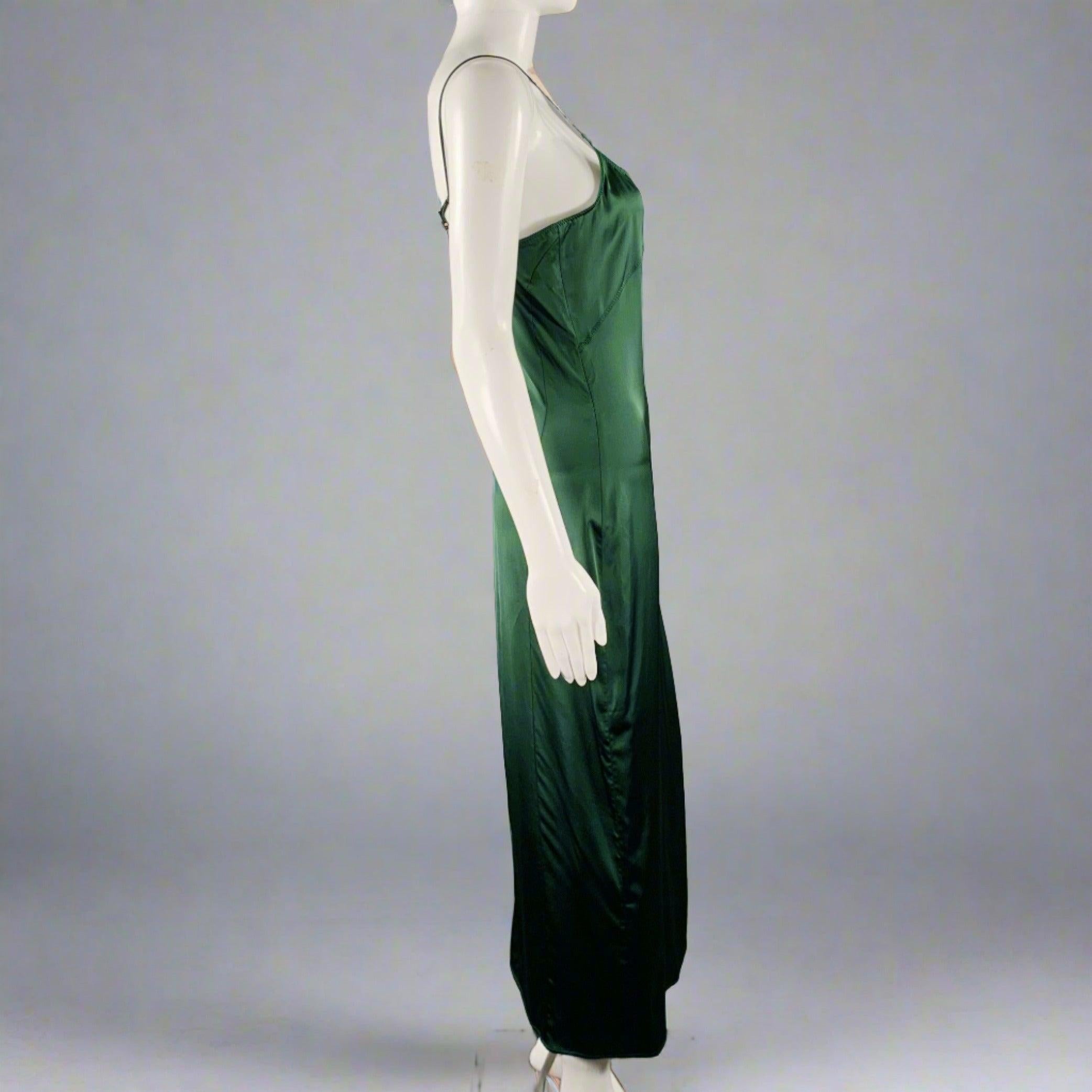Black JACQUEMUS Size 0 -La Robe Notte- Green Viscose Blend Spaghetti Straps Dress