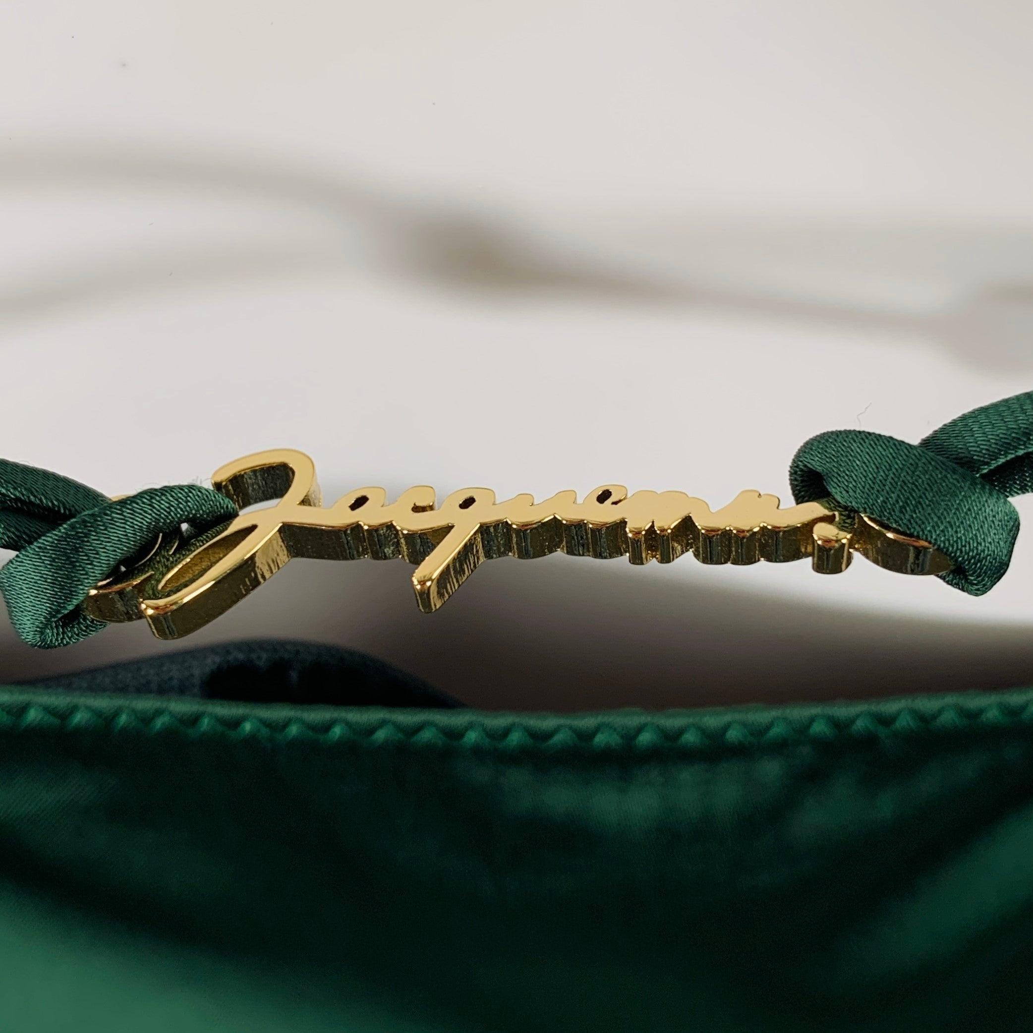 Women's JACQUEMUS Size 0 -La Robe Notte- Green Viscose Blend Spaghetti Straps Dress