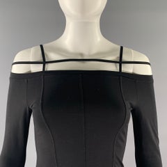 JACQUEMUS Size 00 Black Cotton / Elastane Off-Shoulder Casual Top