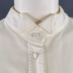 JACQUEMUS Size 6 Cream Cotton Fitted Tuxedo Shirt