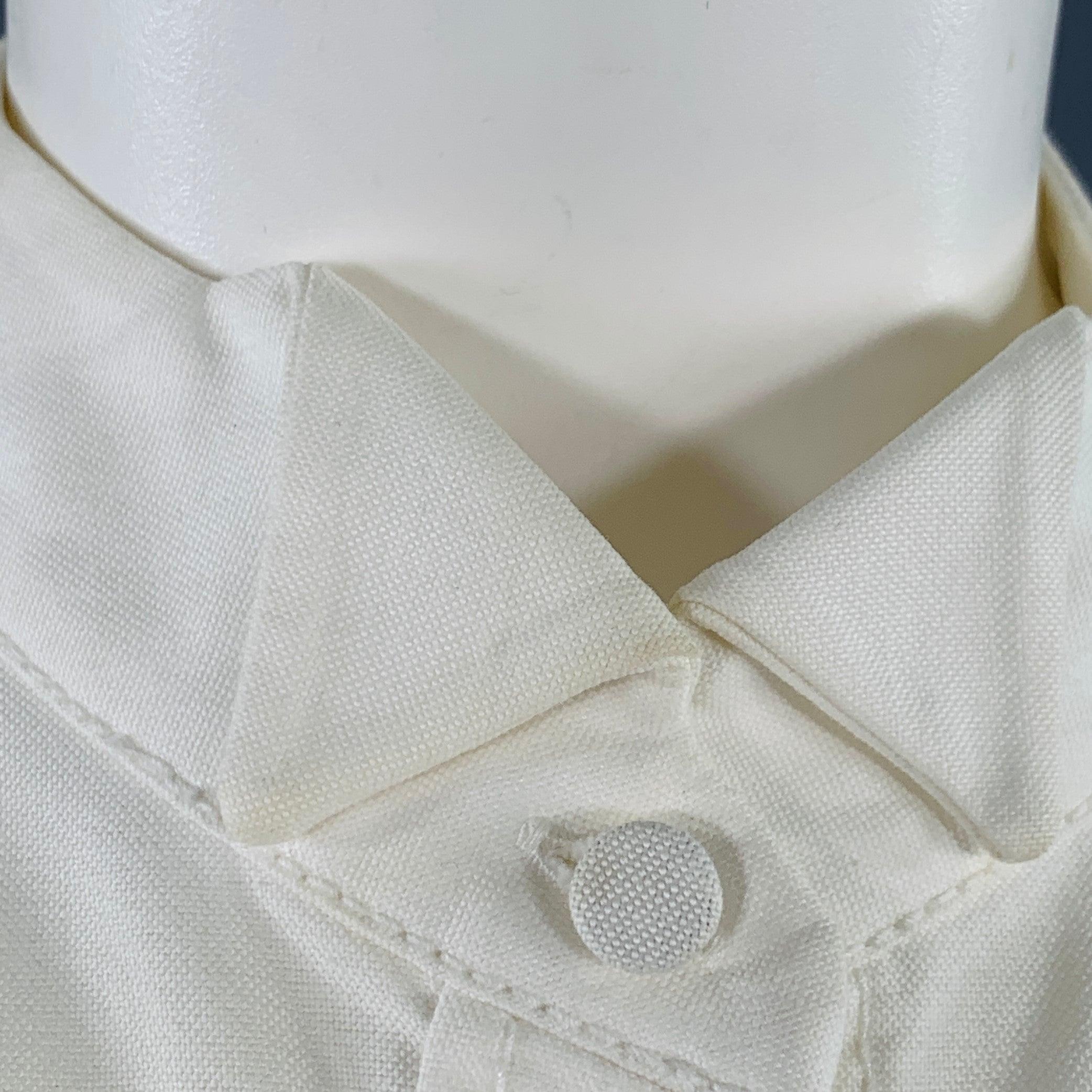 Women's JACQUEMUS Size 6 Cream Cotton Fitted Tuxedo Shirt For Sale