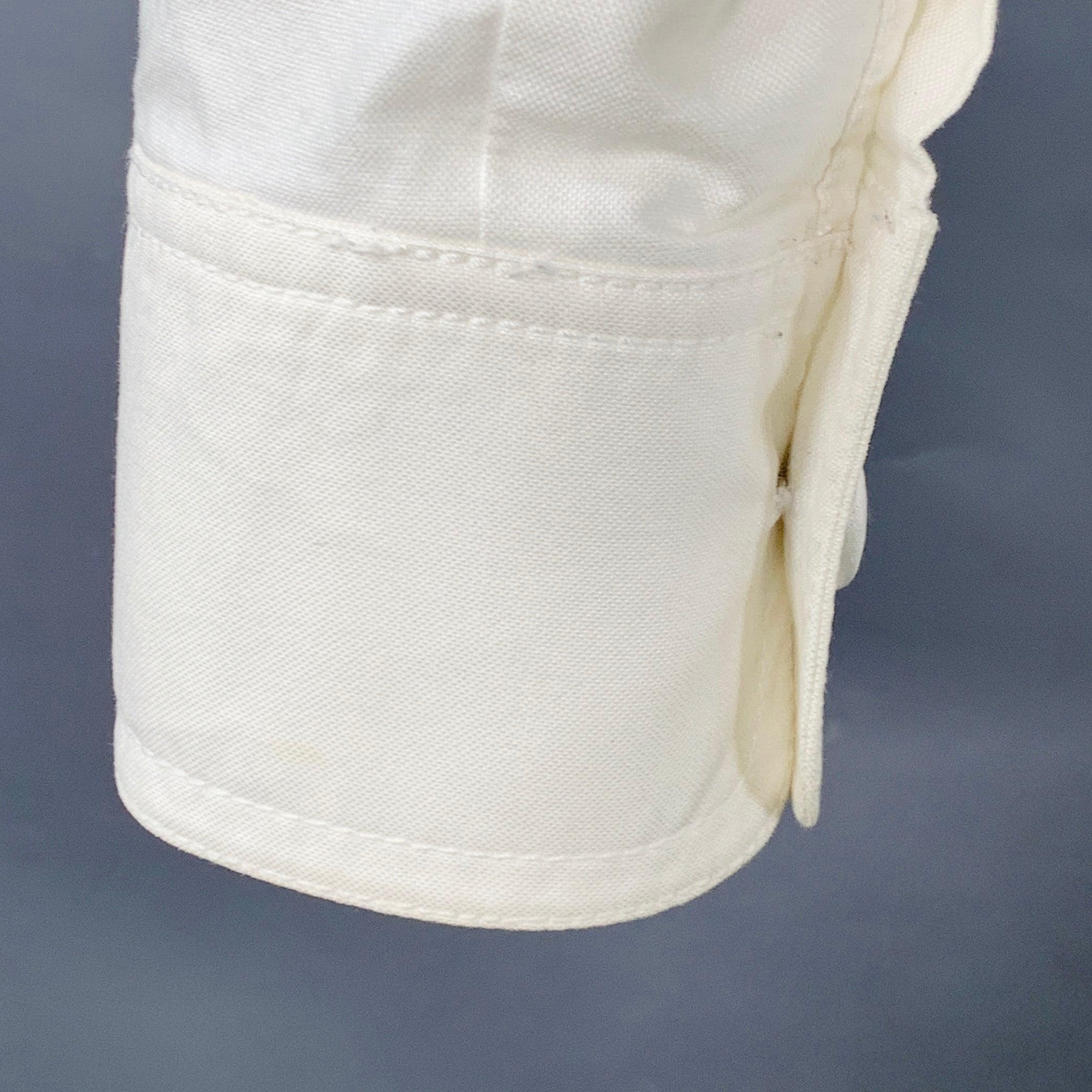 JACQUEMUS Size 6 Cream Cotton Fitted Tuxedo Shirt For Sale 2