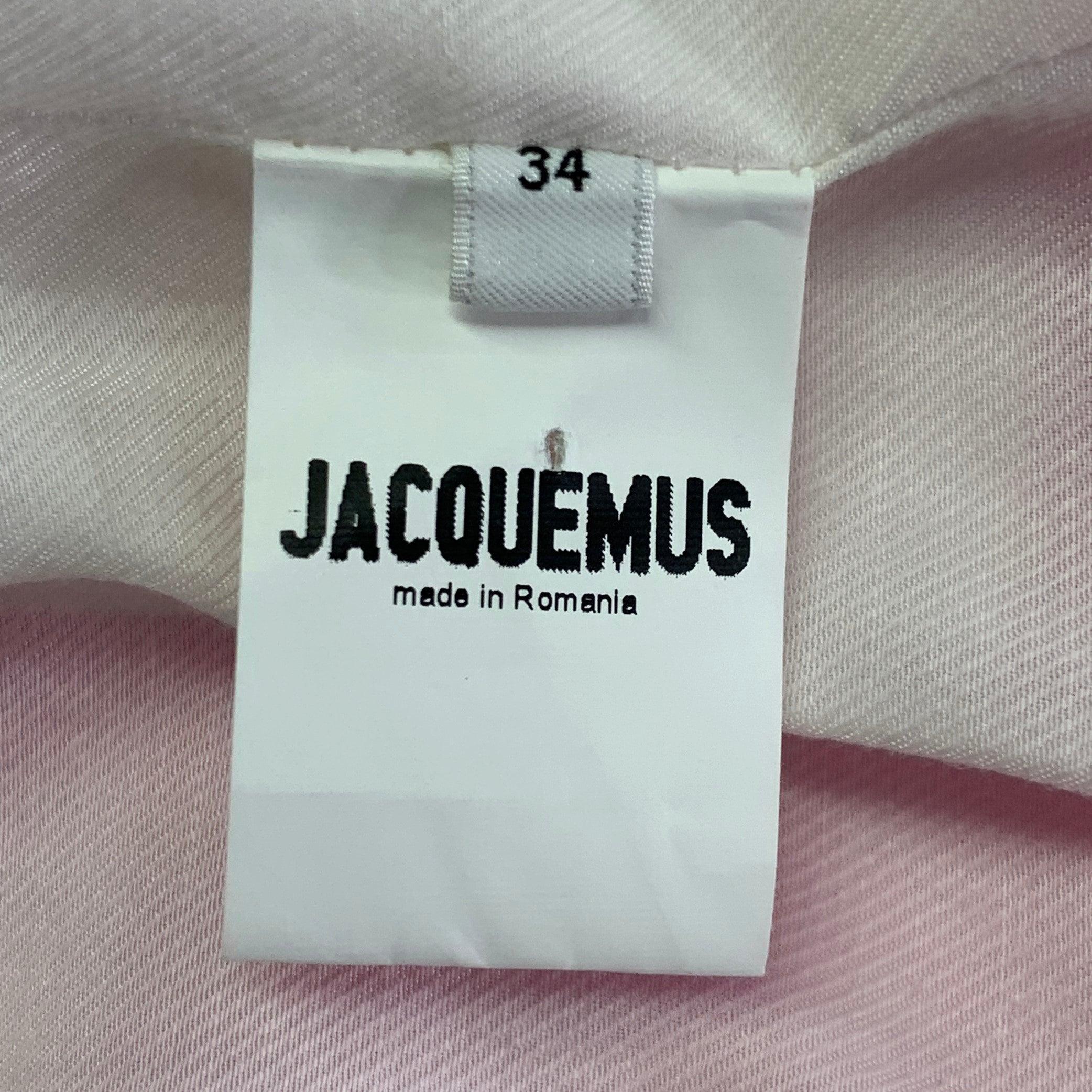 Jacquemus Taglia S Le Coup de Soleil Rosa Neon Bianco Viscosa Seta Giacca Blazer con Risvolto a Tacca in vendita 2