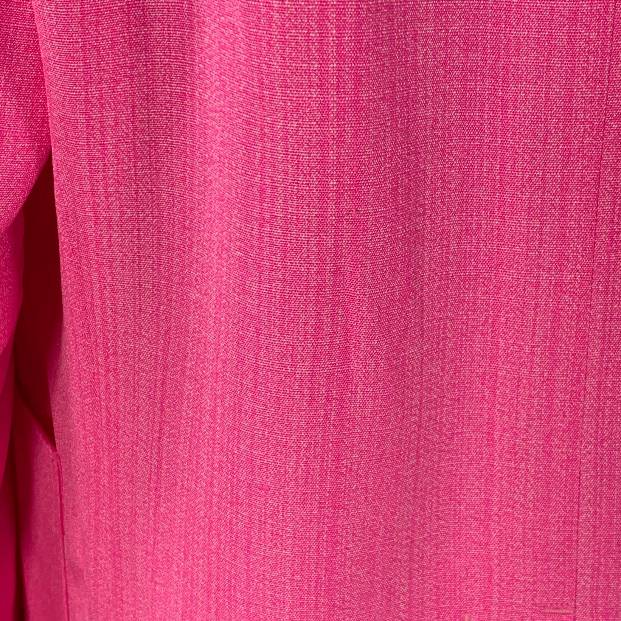 JACQUEMUS Größe S Le Raphia Neon Rosa Weiß Viskose Mischung Notch Revers Jacke Blazer Damen im Angebot