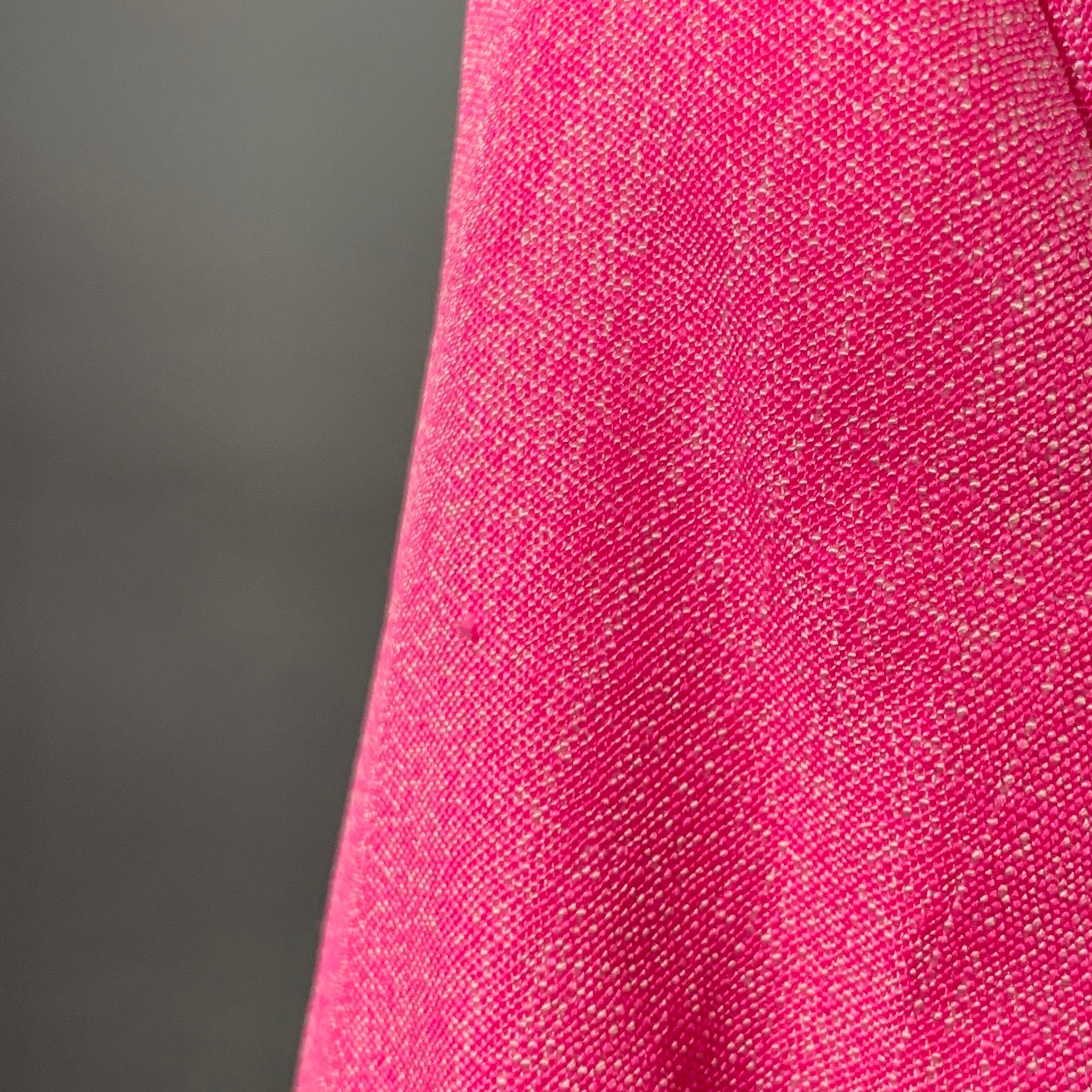 JACQUEMUS Größe S Le Raphia Neon Rosa Weiß Viskose Mischung Notch Revers Jacke Blazer im Angebot 1