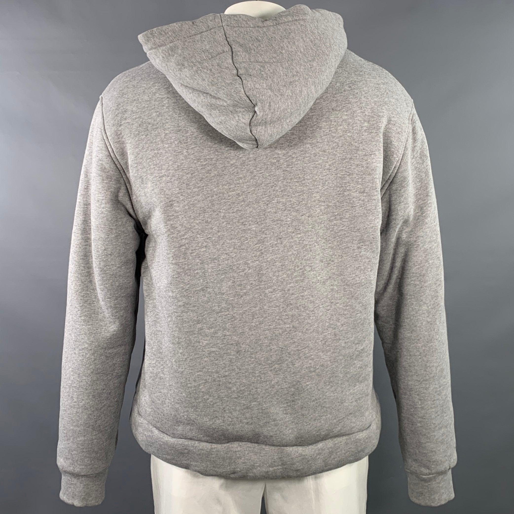 Gray JACQUEMUS Size XL Doubourne Heather Grey Padded Cotton Hooded Sweatshirt