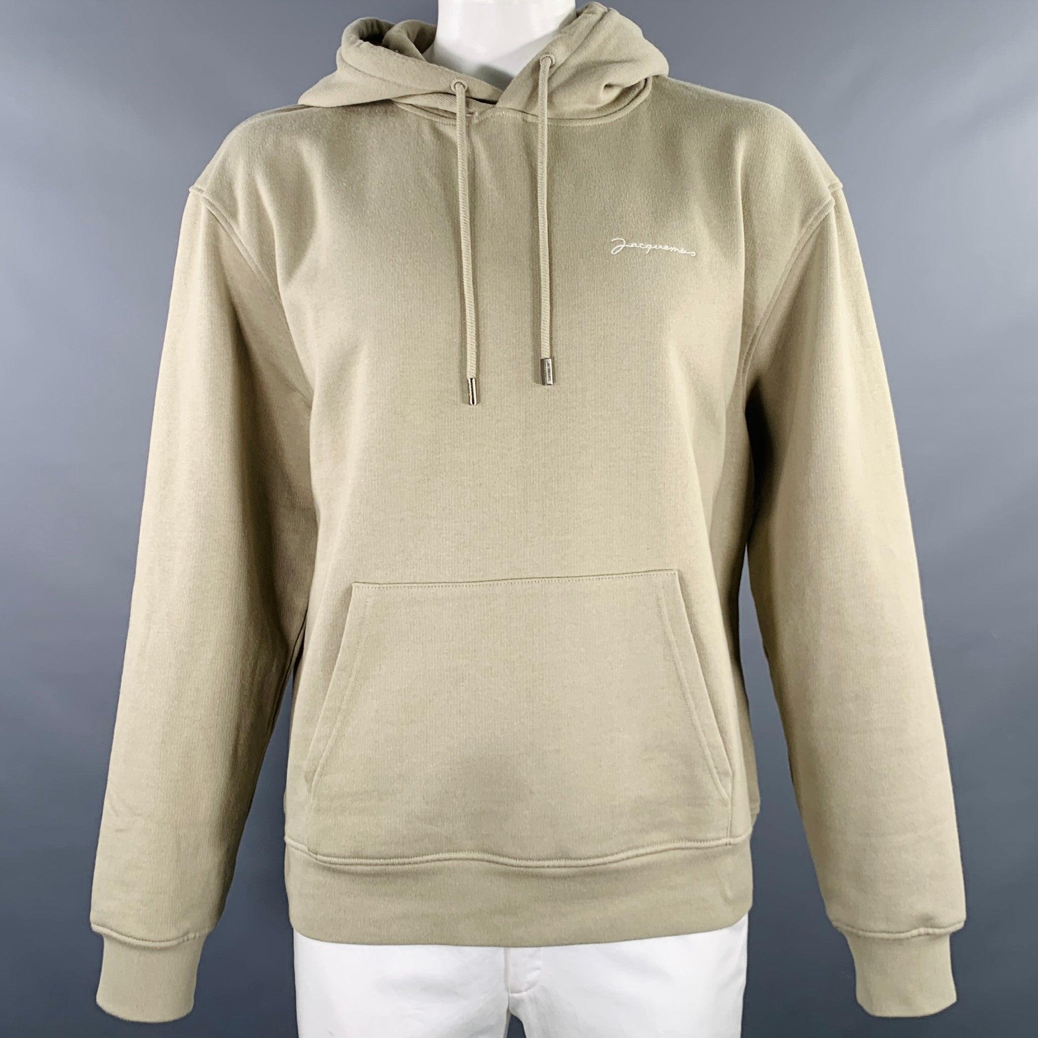 Beige JACQUEMUS Size XXL Sage Green Cotton Logo Hoodie Sweatshirt