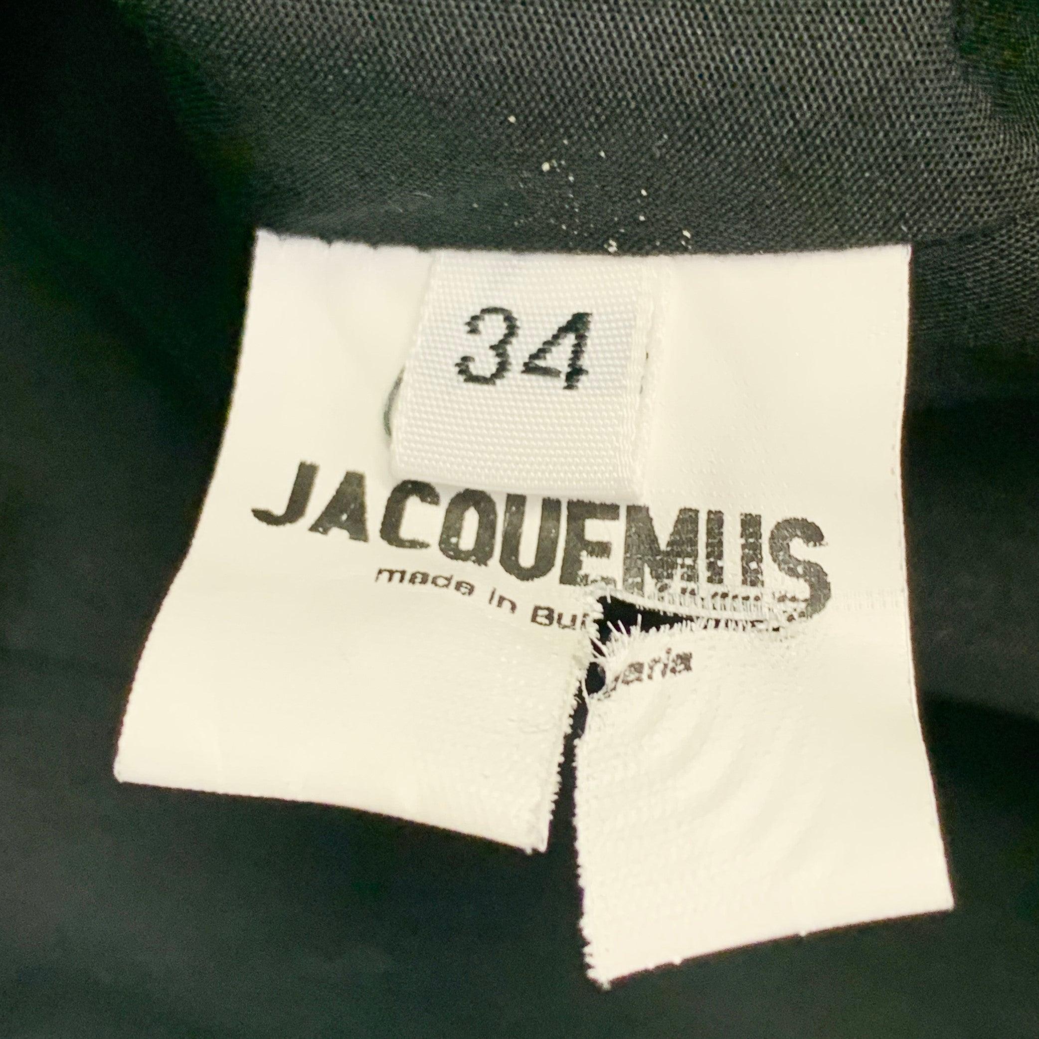 Jacquemus Printemps 2018 Taille 2 La Bomba Veste à manches courtes froncées en laine noire Blazer Pour femmes en vente