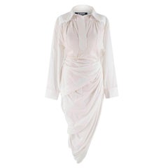 Jacquemus strapless piqué and polka-dot cotton-poplin dress