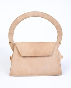 Jacquemus Tan Suede Le Sac Rond Handbag