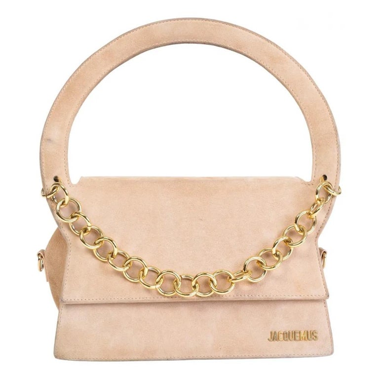 Jacquemus Tan Suede Le Sac Rond Handbag at 1stDibs