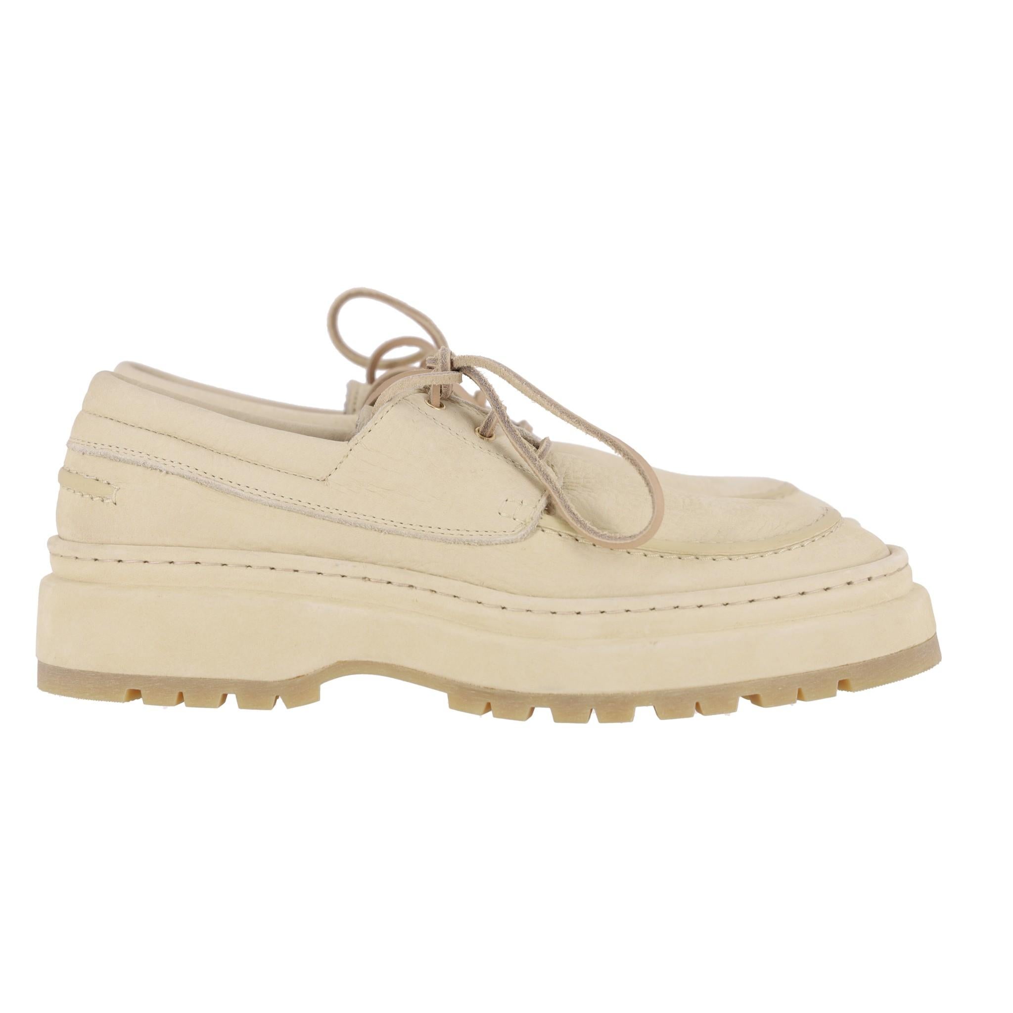 Beige Jacquemus The Pavane Leather Boat Shoes