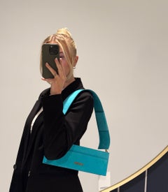 Jacquemus Turquoise Calfskin Suede Le Cuicui