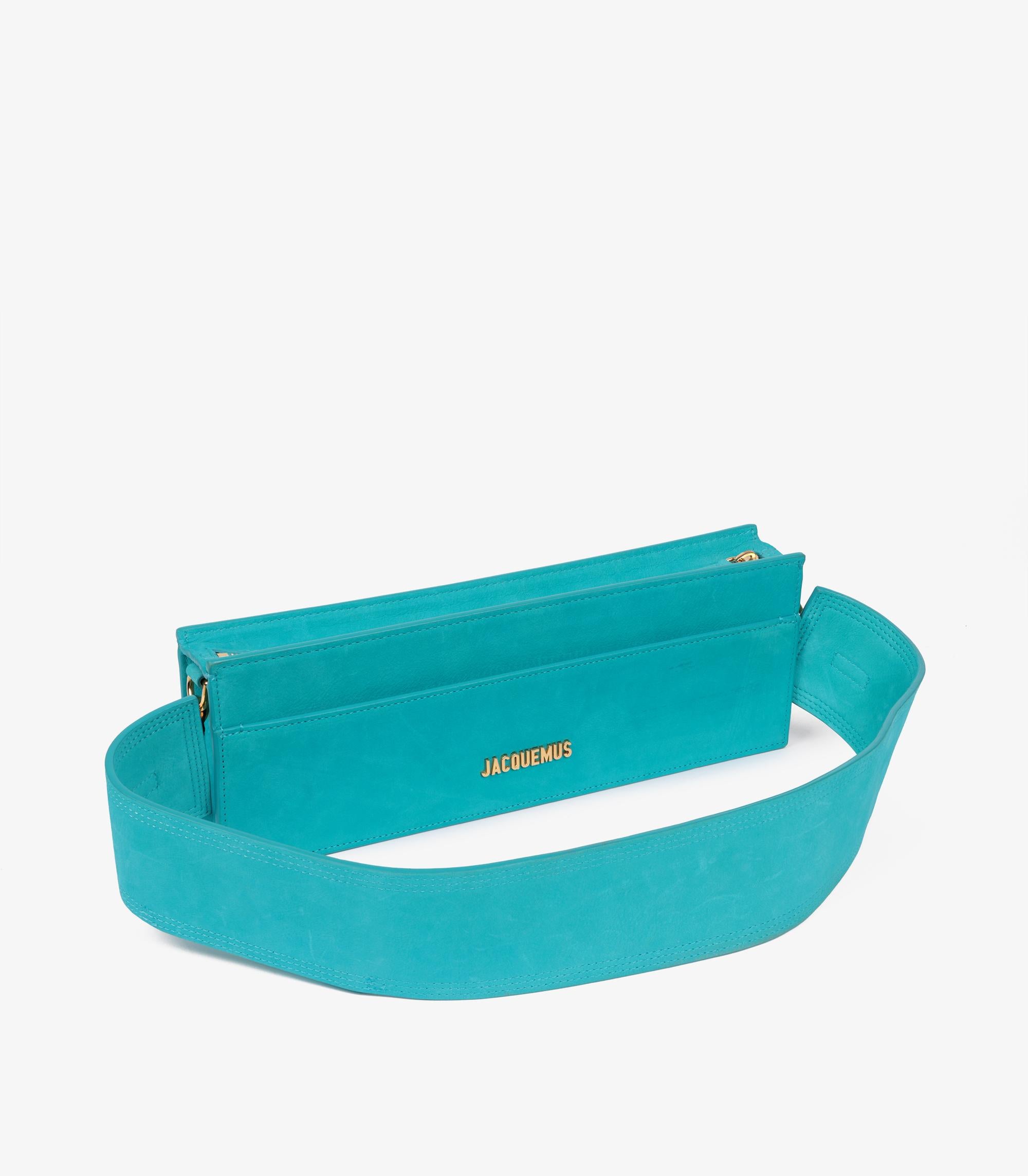 Blue Jacquemus Turquoise Calfskin Suede Le Cuicui For Sale