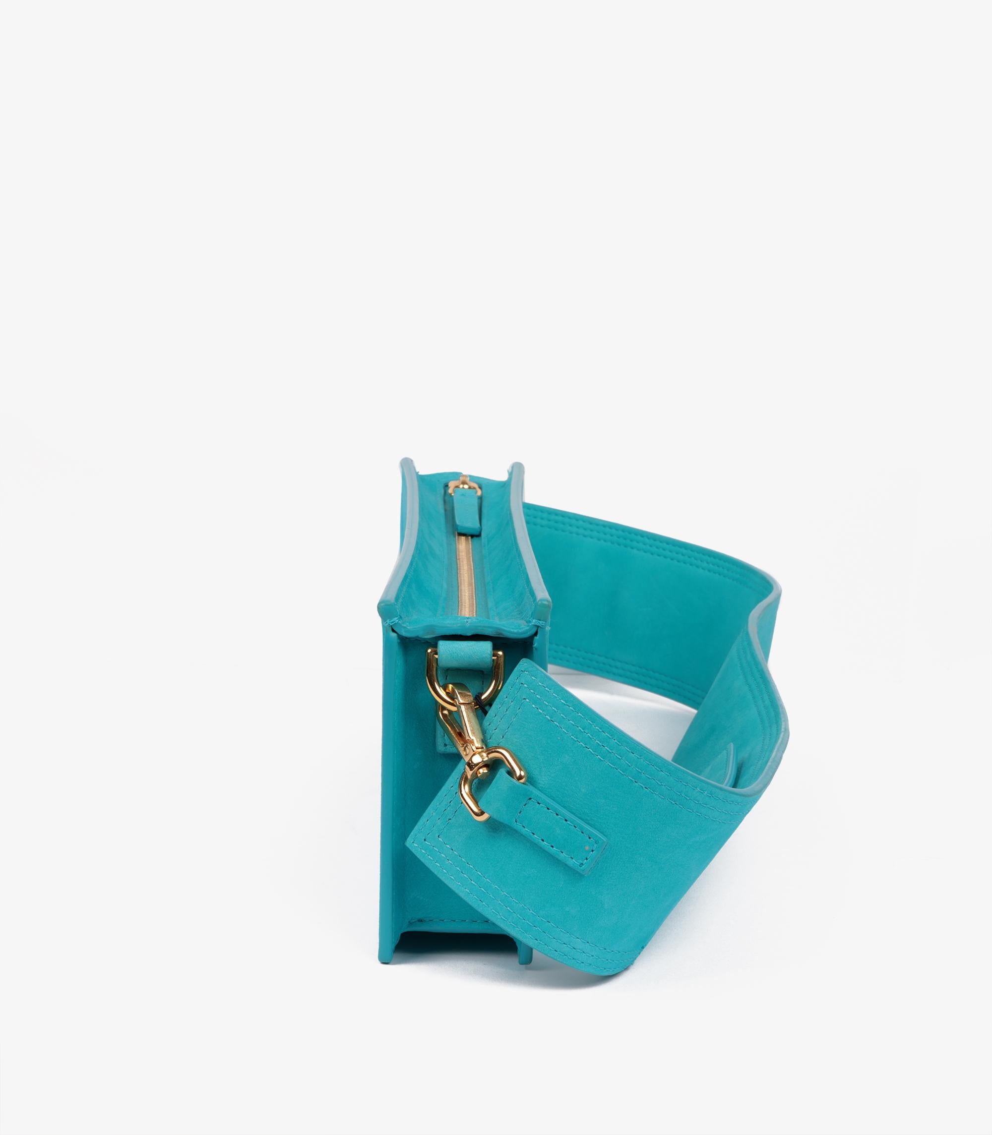 Jacquemus Turquoise Calfskin Suede Le Cuicui In New Condition For Sale In Bishop's Stortford, Hertfordshire