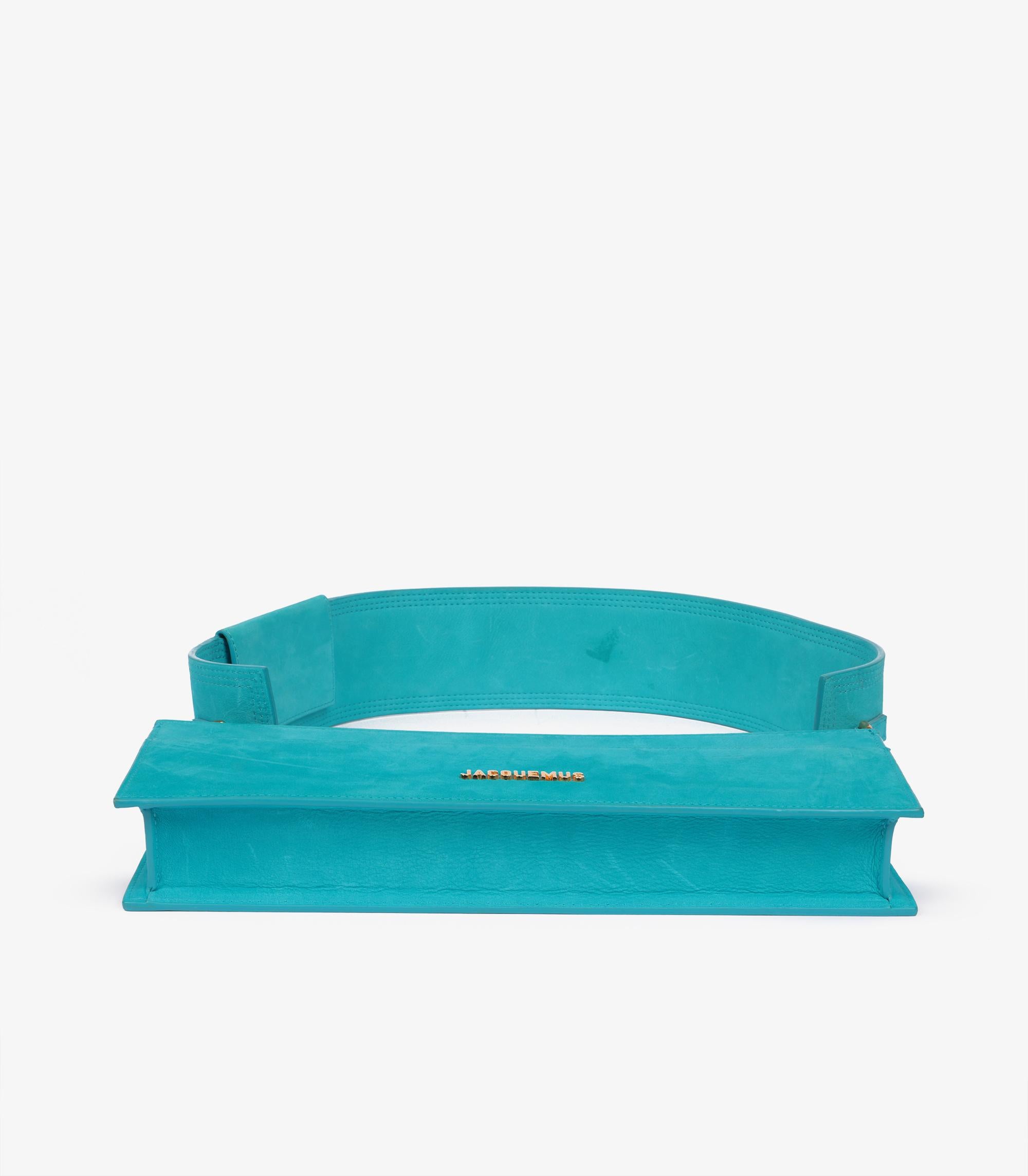 Jacquemus Turquoise Calfskin Suede Le Cuicui For Sale 2