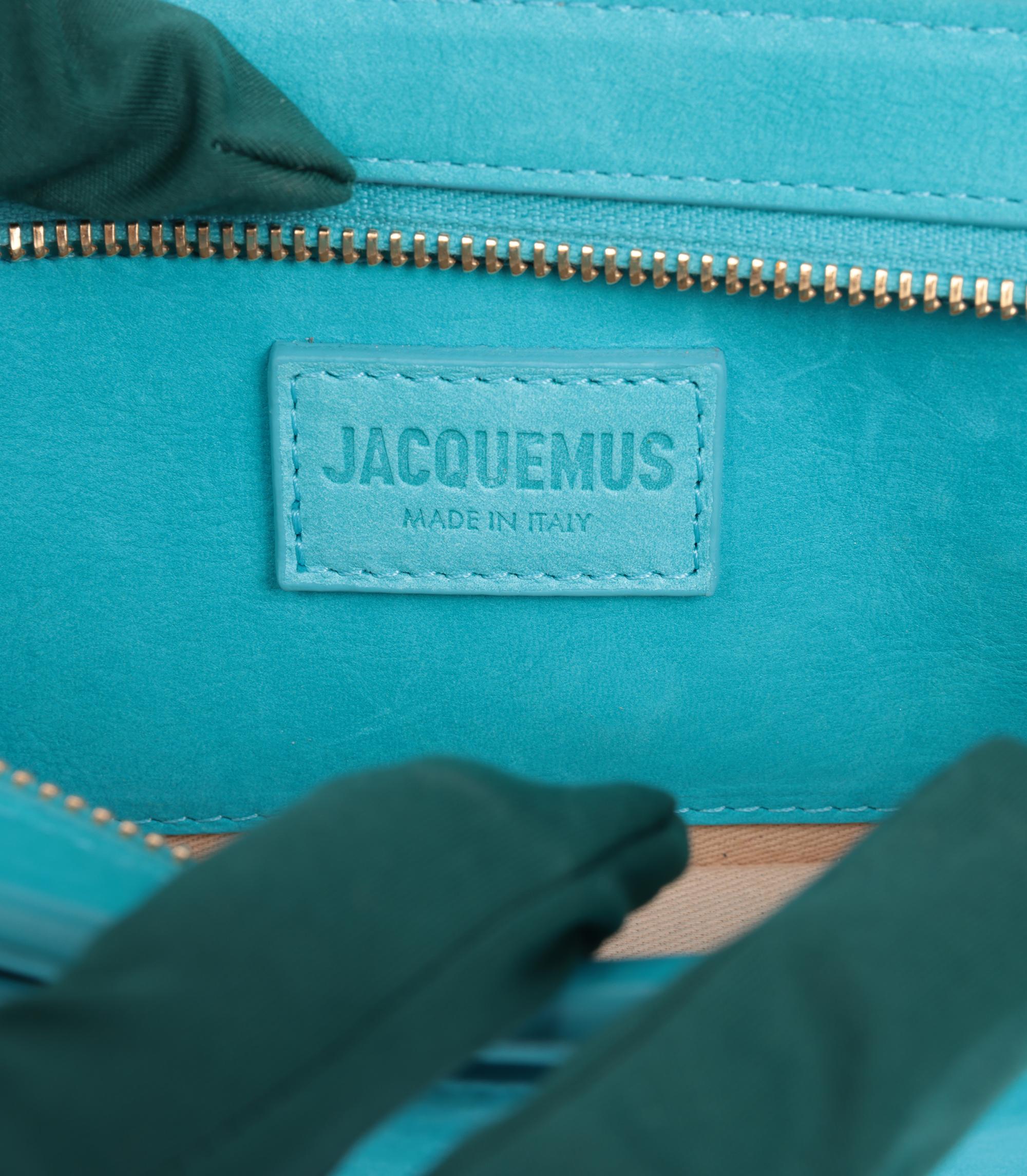 Jacquemus Turquoise Calfskin Suede Le Cuicui For Sale 4