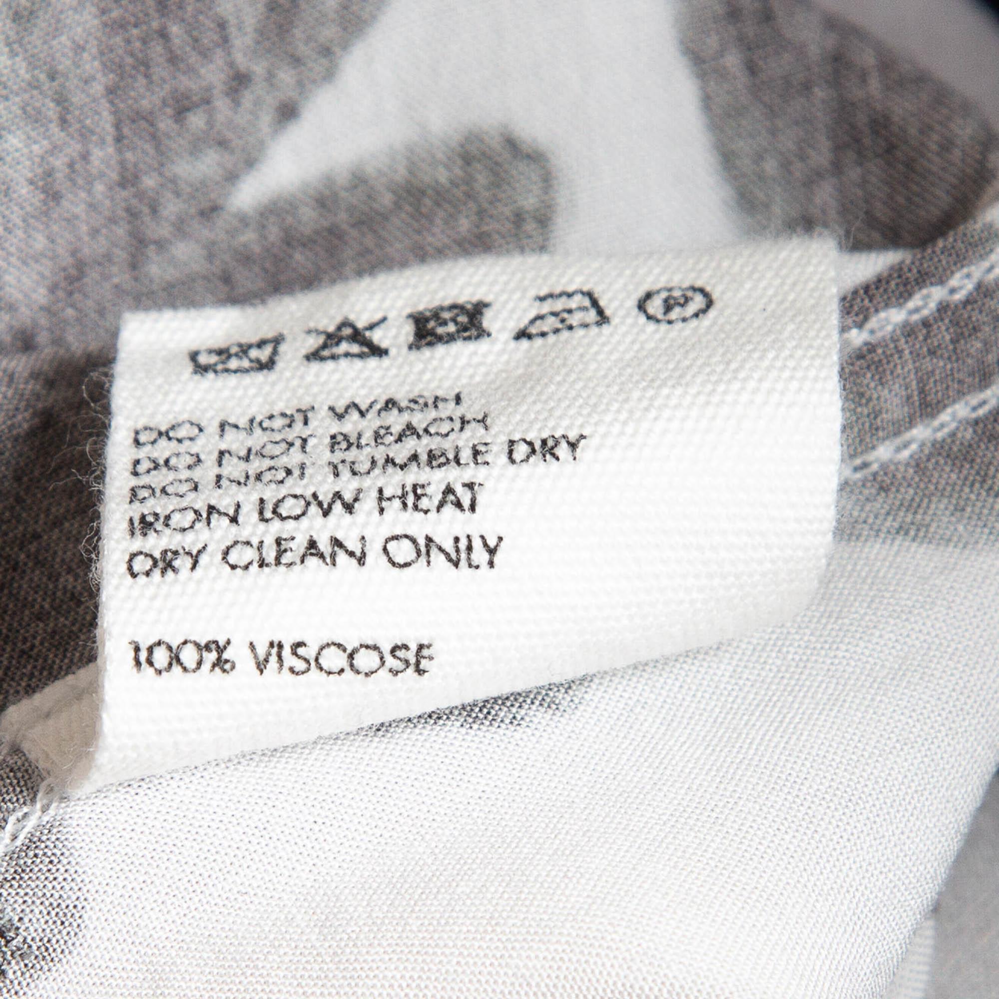 Jacquemus White/Black Melo Floral Print Crepe Short Sleeve Shirt S 1