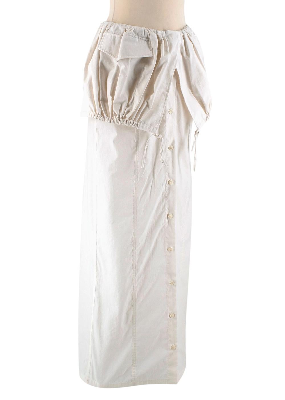 Jacquemus White La Jupe Cueillette Cotton Maxi Skirt - Size US 4