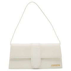 Jacquemus White Leather Le Bambino Long Shoulder Bag