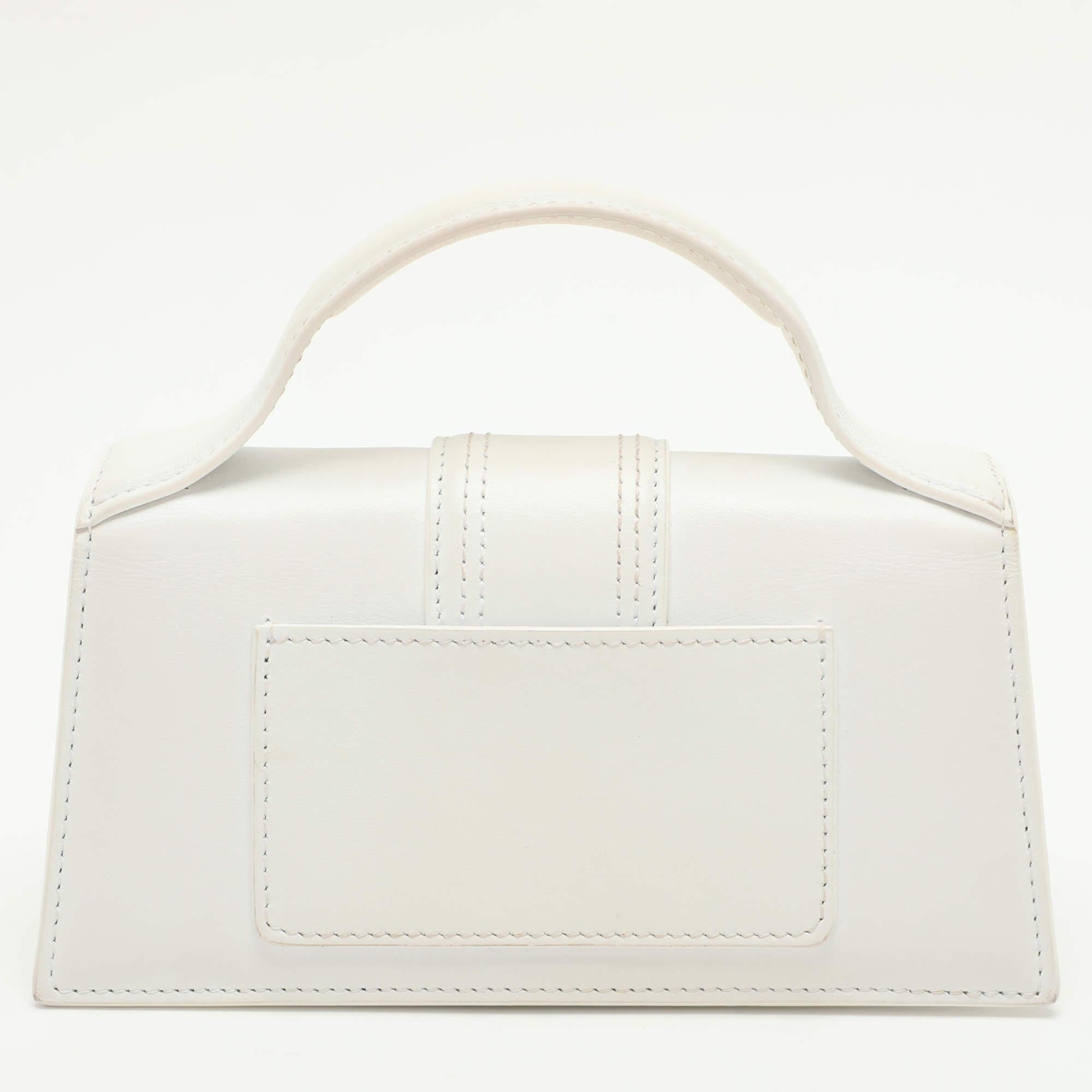 Women's Jacquemus White Leather Le Bambino Top Handle Bag