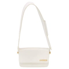 Jacquemus White Leather Le Carinu Logo Shoulder Bag