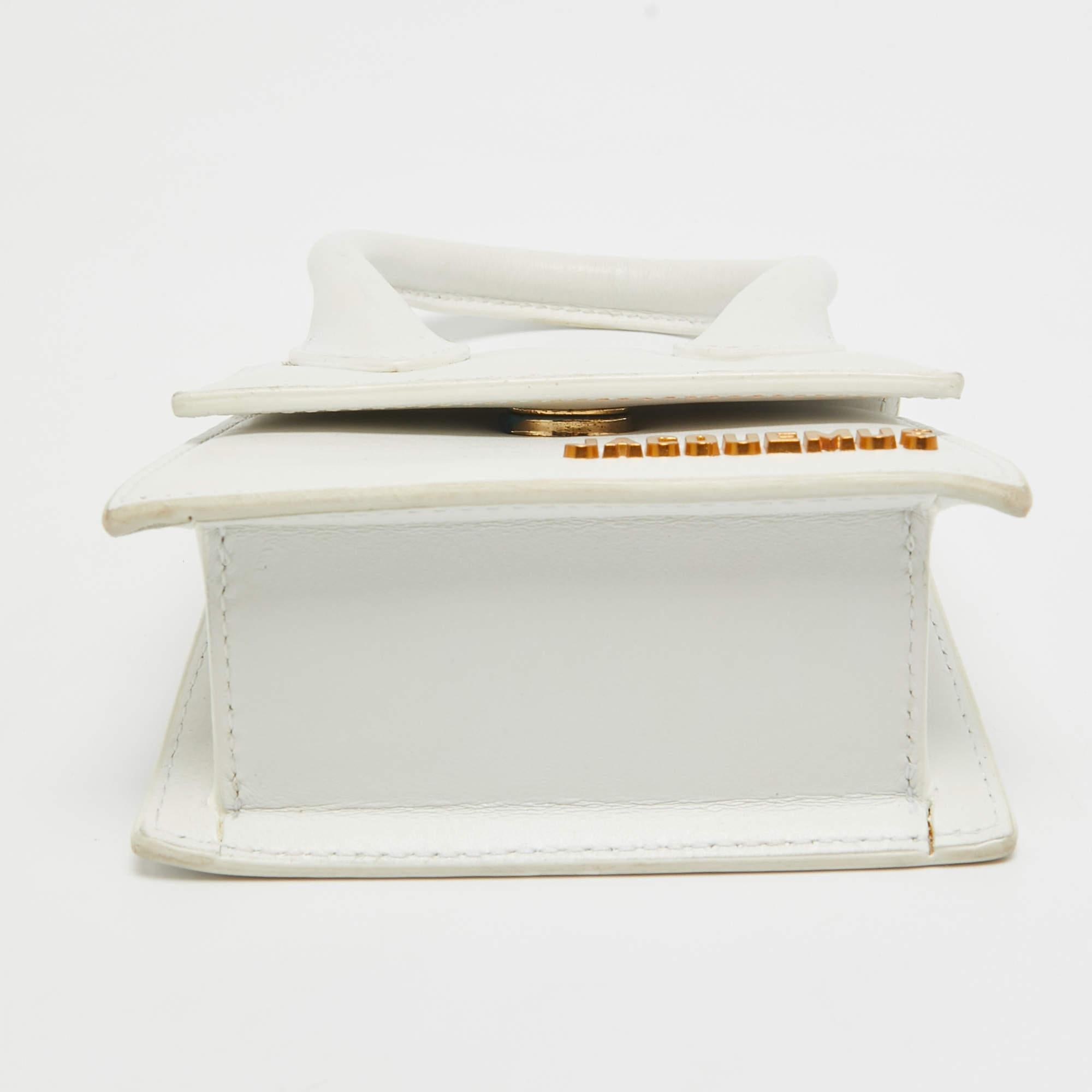 Women's Jacquemus White Leather Le Chiquito Mini Bag For Sale