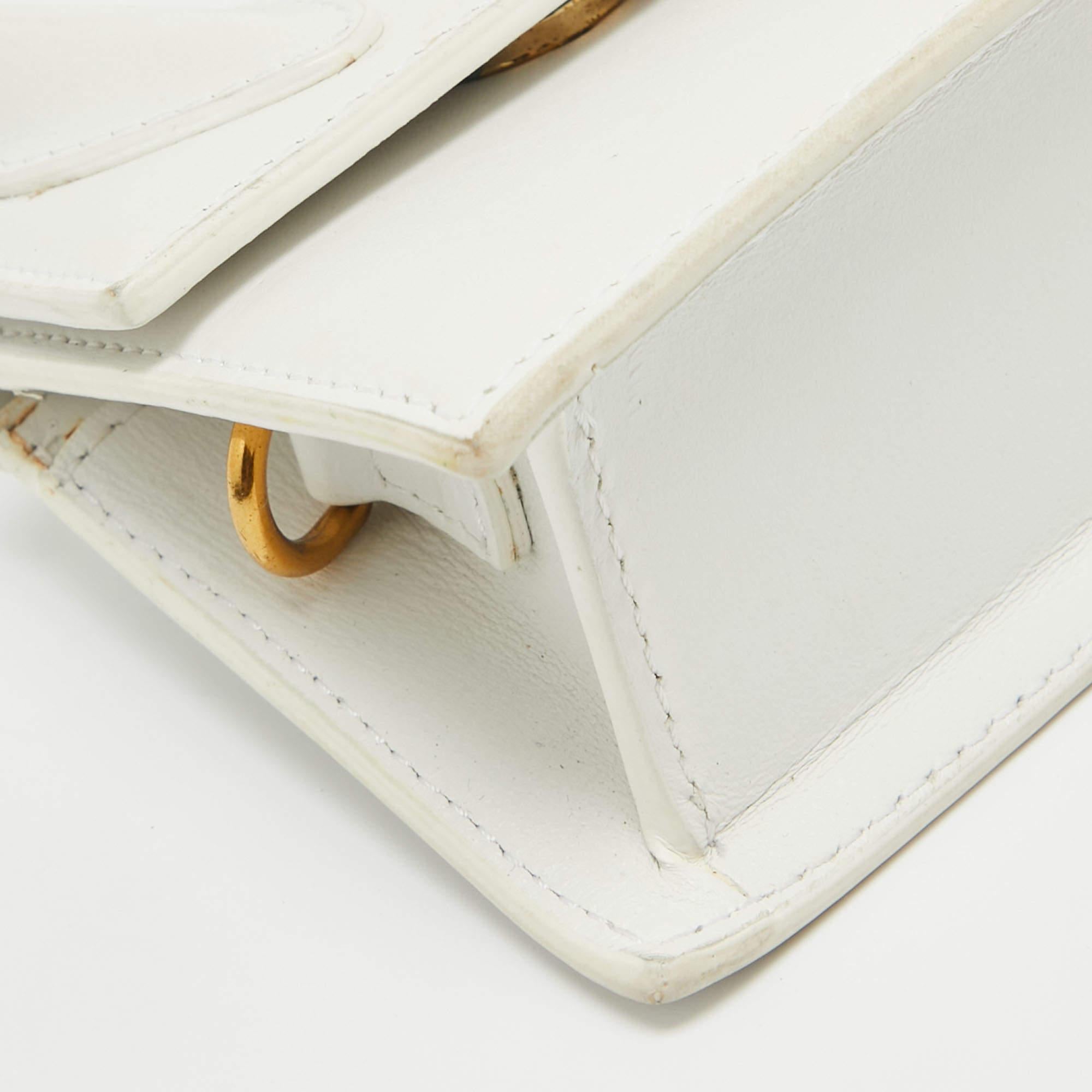 Jacquemus White Leather Le Chiquito Mini Bag For Sale 2