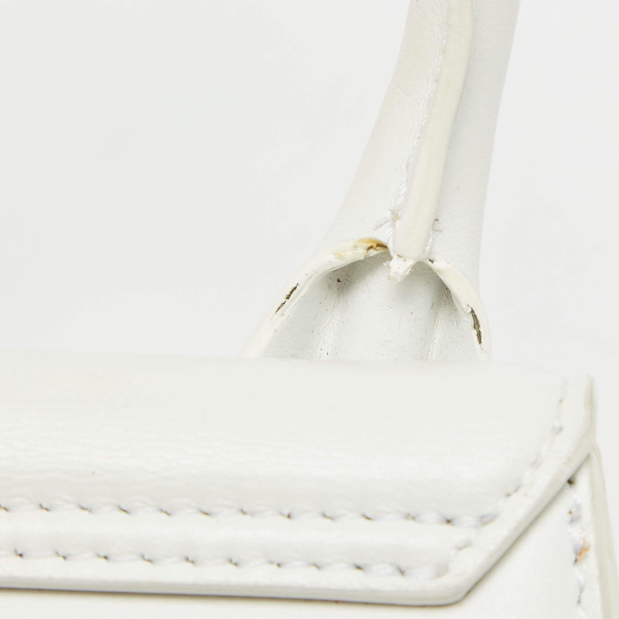 Jacquemus White Leather Le Chiquito Mini Bag For Sale 4