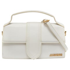 Jacquemus White Leather Le Grand Bambino Top Handle Bag