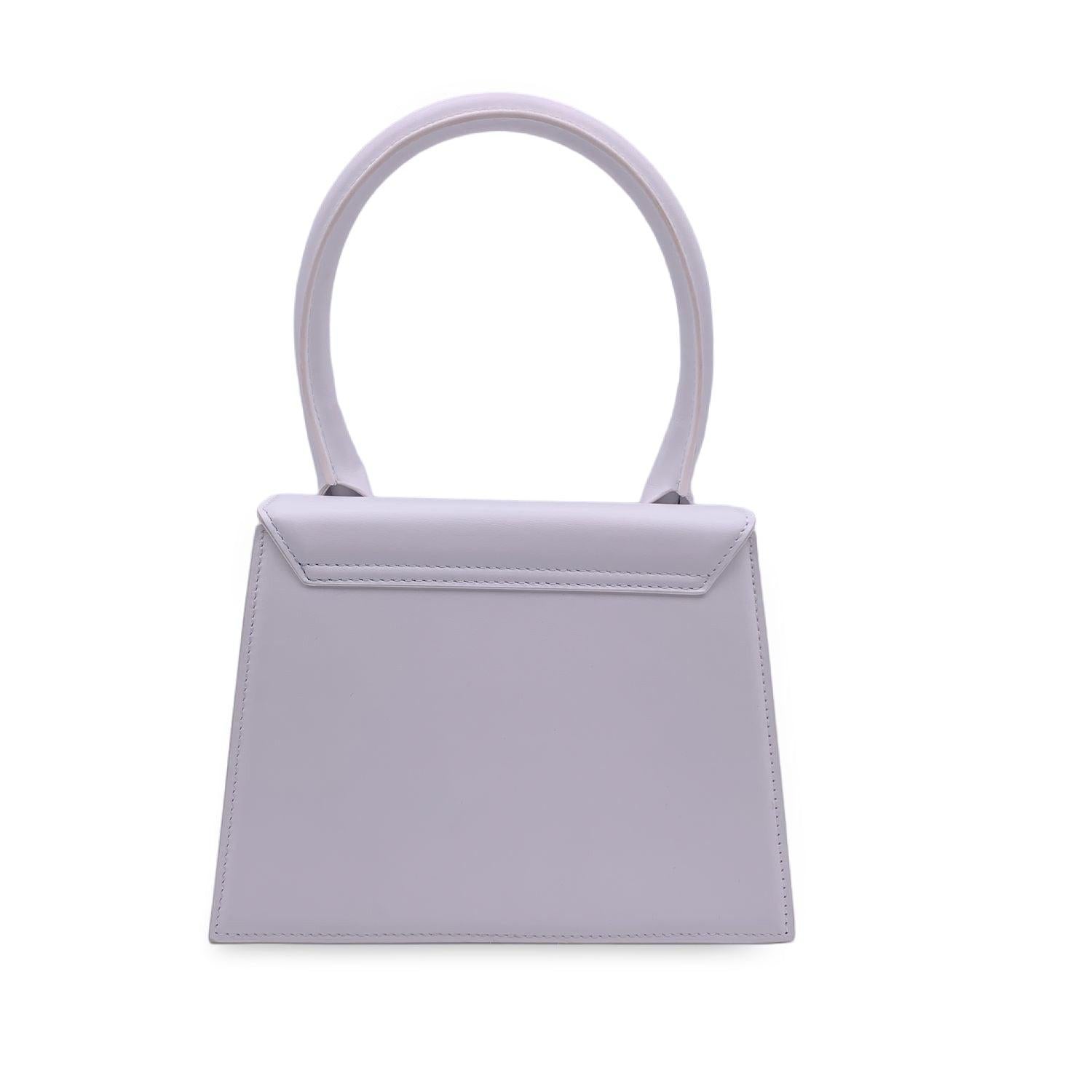 Gray Jacquemus White Leather Le Grand Chiquito Structured Bag