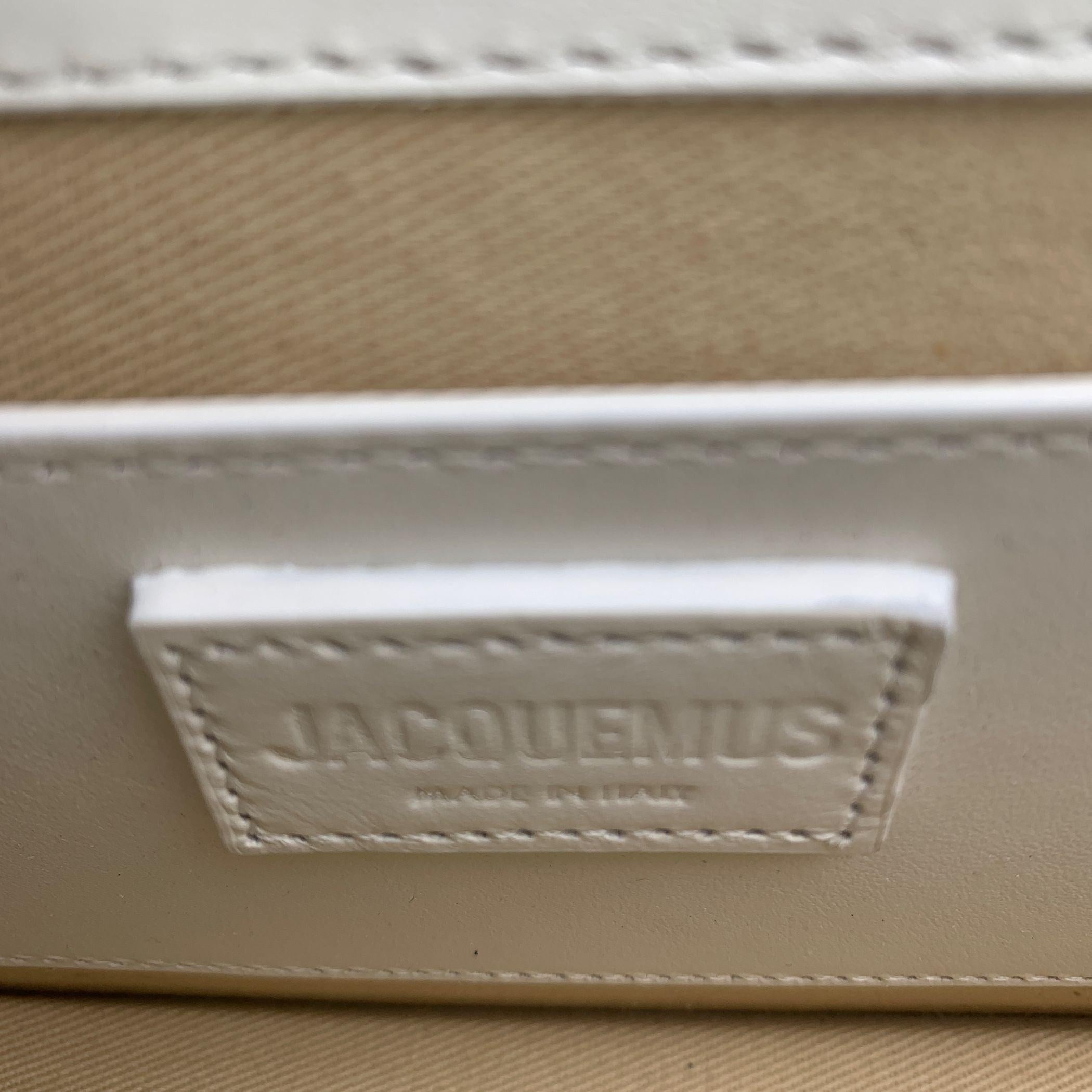 Jacquemus White Leather Le Long Bambino Structured Shoulder Bag 1