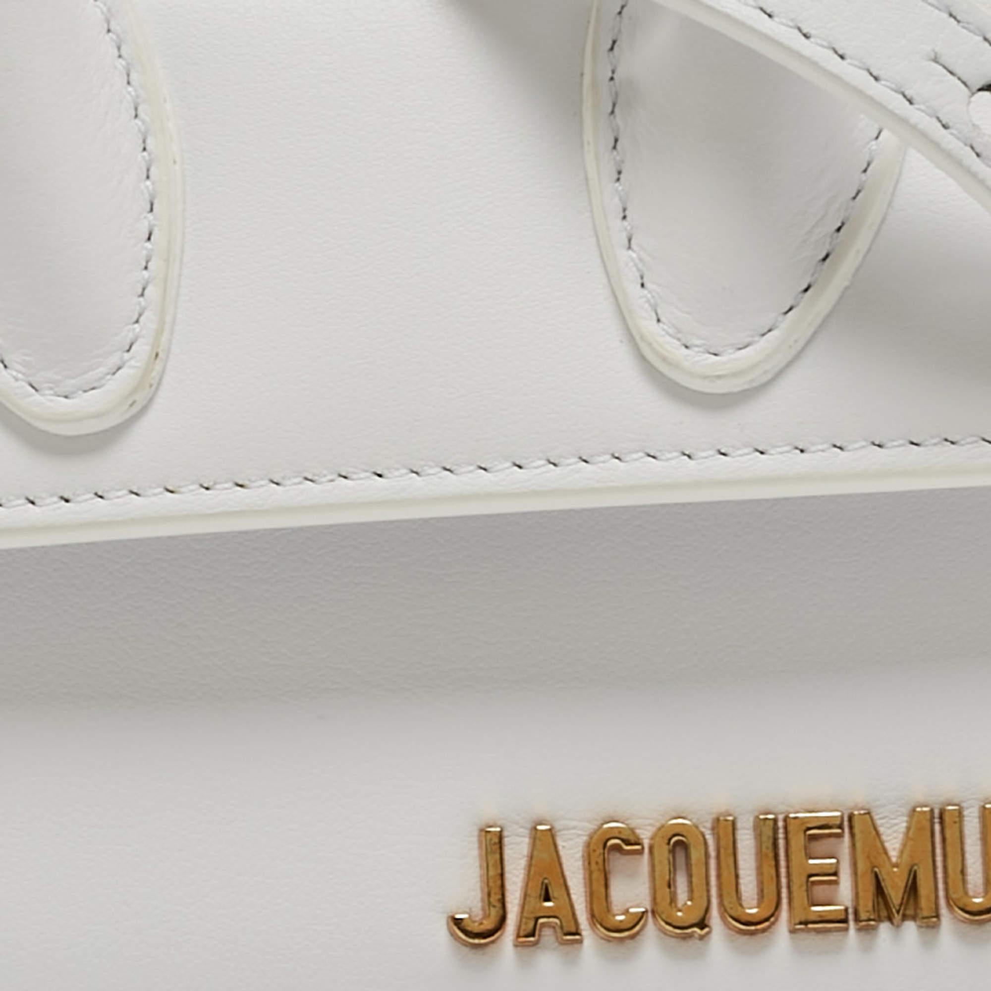 Women's Jacquemus White Leather Mini Le Chiquito Top Handle Bag