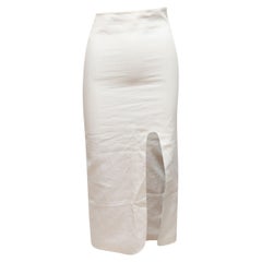 Jacquemus White Linen Maxi Skirt