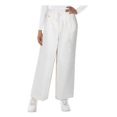Jacquemus Weiße Leinenhose mit weitem Bein Größe XS