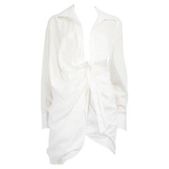 Jacquemus White Ruch Detail Mini Dress Size S