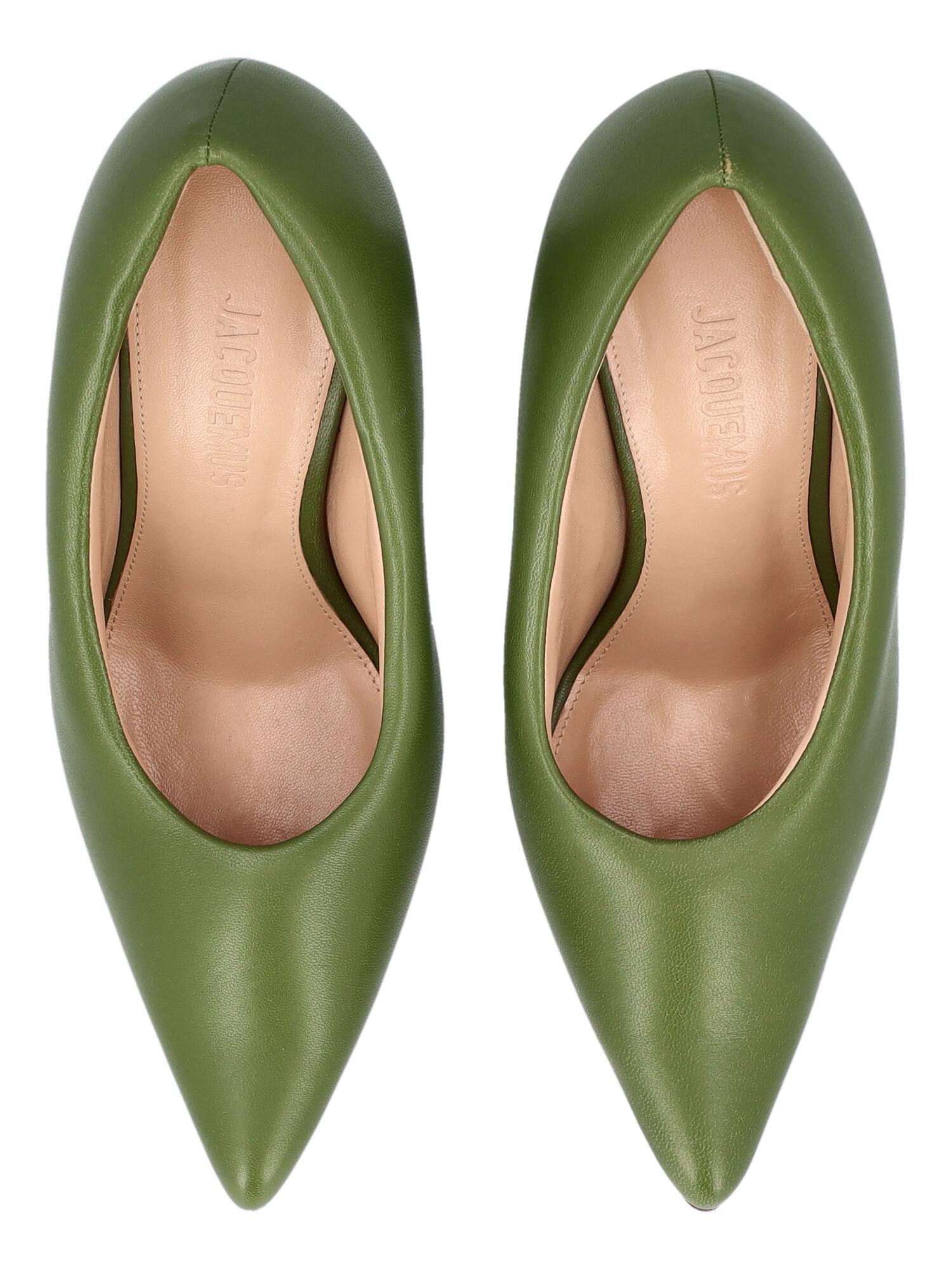 Brown Jacquemus Women Pumps Green Leather EU 41 For Sale