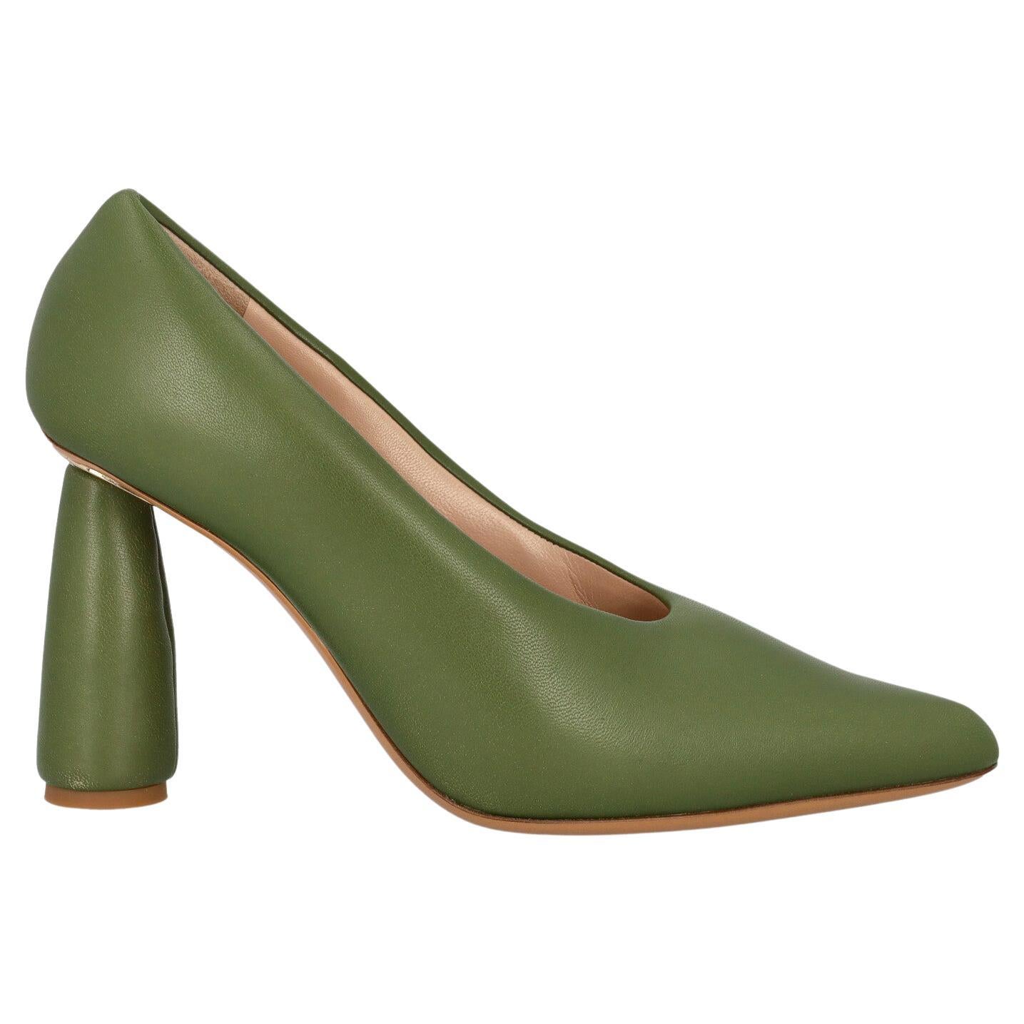 Jacquemus Women Pumps Green Leather EU 41 For Sale